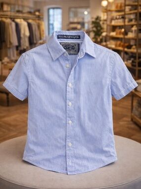 shirt Boy’s scotch shrunk blue button down shirt short sleeve size 4